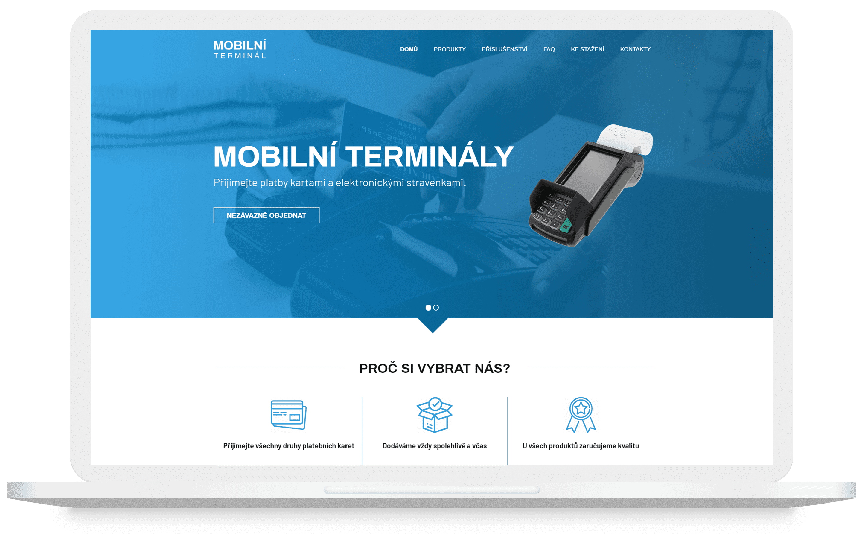 Mockup webu Mobilní terminál
